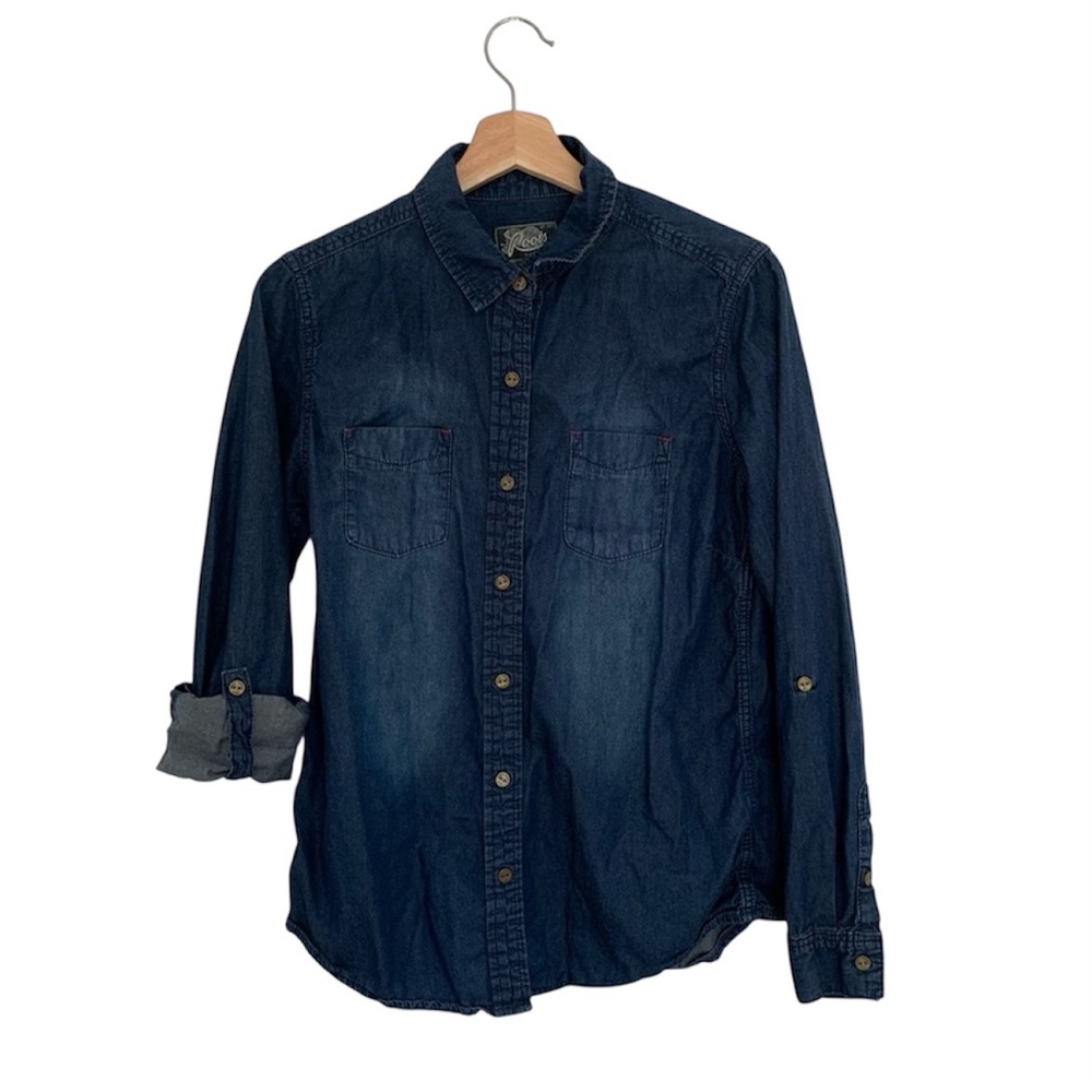 Roots SouthWestern Lightweight Denim Blue Shirt 100% cotton Sz L Ranch Rodeo - Picture 8 of 15